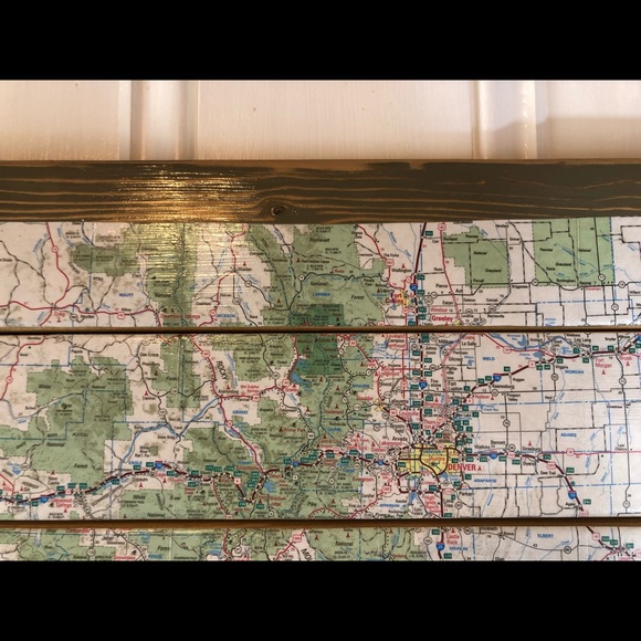 CLEARANCE Colorado Map Decoupage Eco Recycled Wall Art - Picture 5 of 10